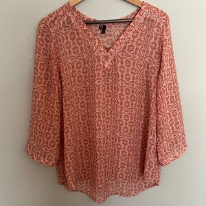 Maurices Coral Patterned Blouse